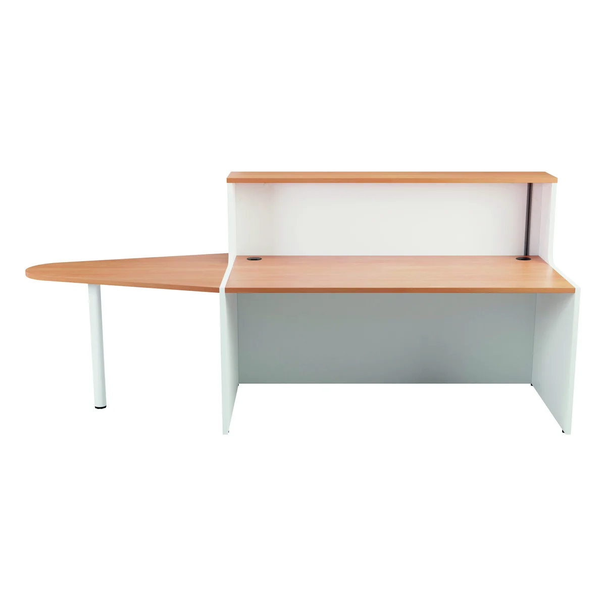 Jemini Reception Unit with Extension 1600x800x740mm Beech/White KF816401 - Image 2