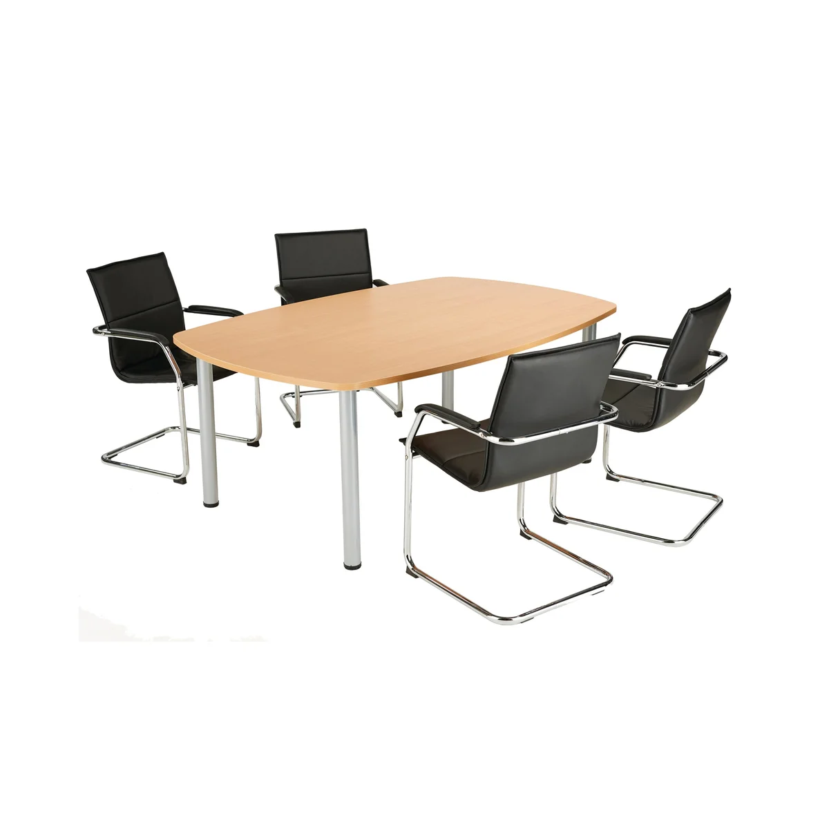 Jemini Boardroom Table 1800x1200x730mm Beech/Silver KF816500 - Image 3