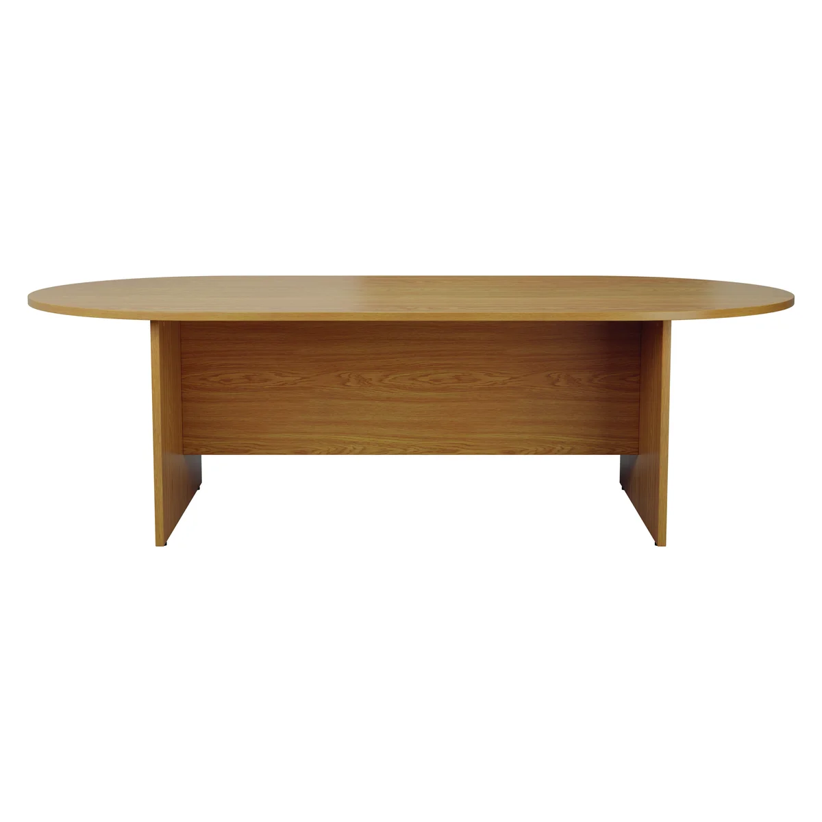 Jemini D-End Meeting Table 2400x1200x730mm Nova Oak KF816715 - Image 2