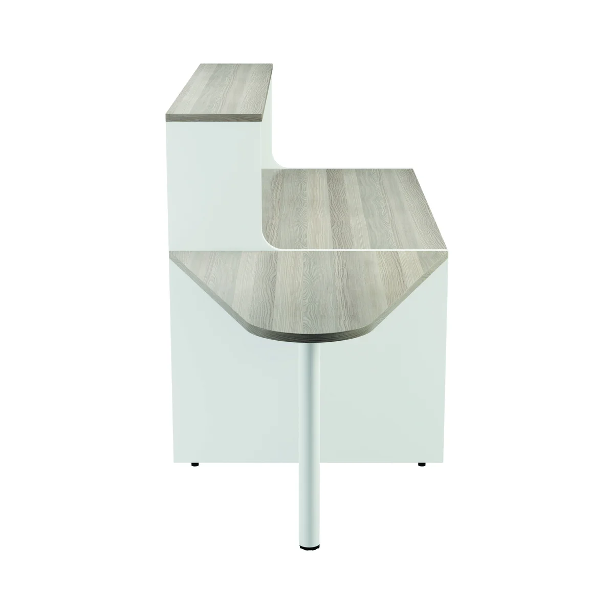 Jemini Reception Unit with Extension 1400x800x740mm Grey Oak/White KF818405 - Image 3