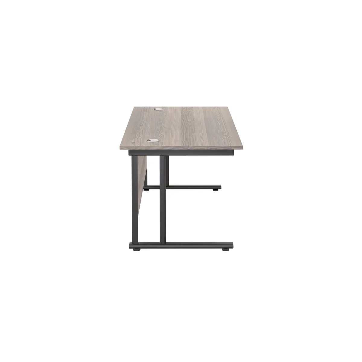 Jemini Rectangular Double Upright Cantilever Desk 1400x800x730mm Grey Oak/Black KF819066 - Image 2