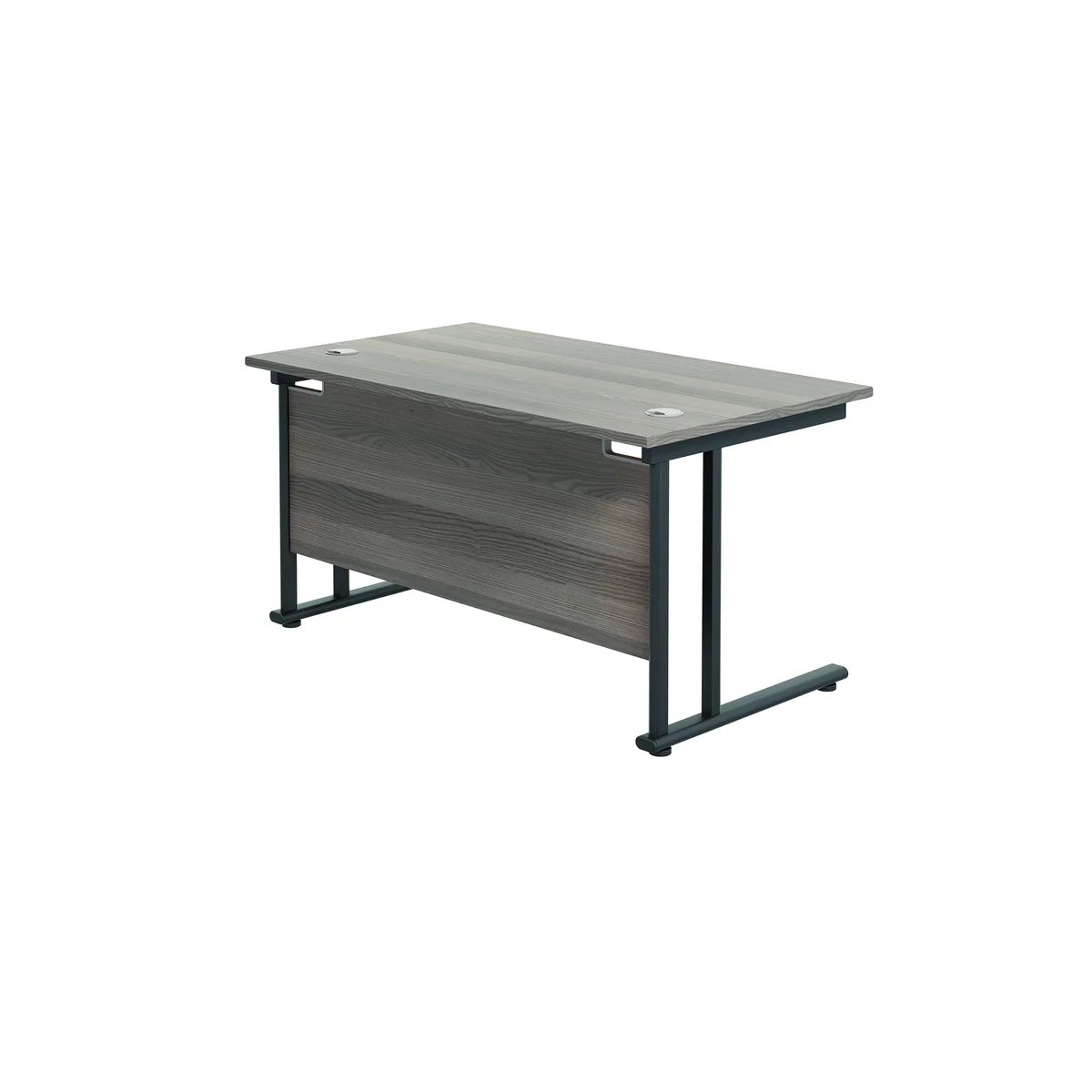 Jemini Rectangular Double Upright Cantilever Desk 1400x800x730mm Grey Oak/Black KF819066 - Image 4