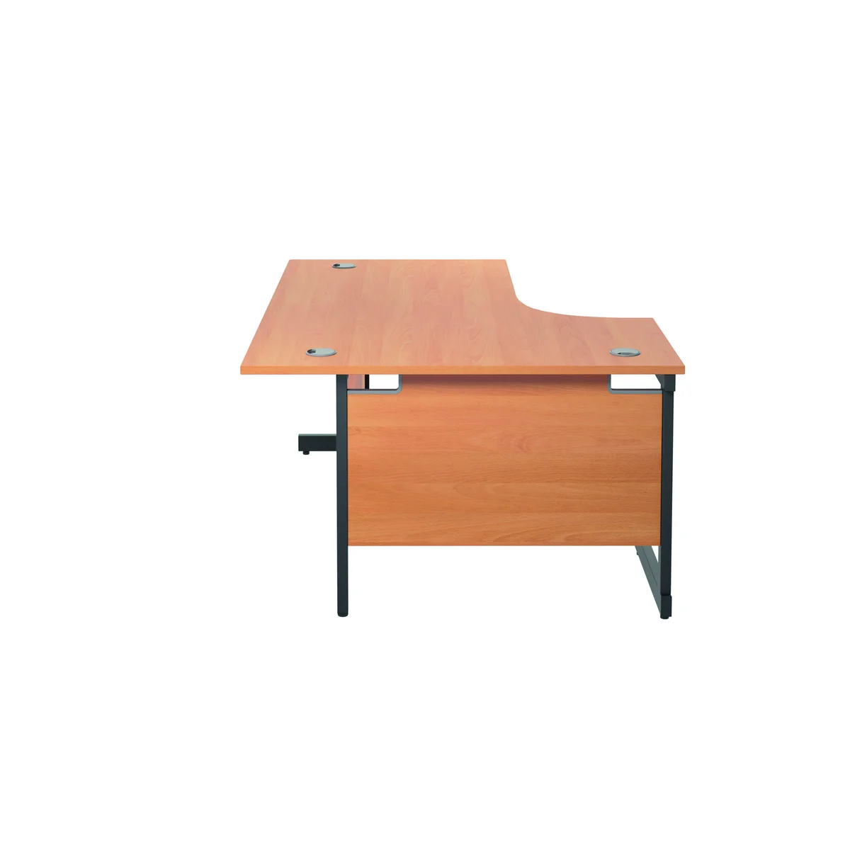 Jemini Radial Left Hand Single Upright Cantilever Desk 1600x1200x730mm Beech/Black KF819615 - Image 4