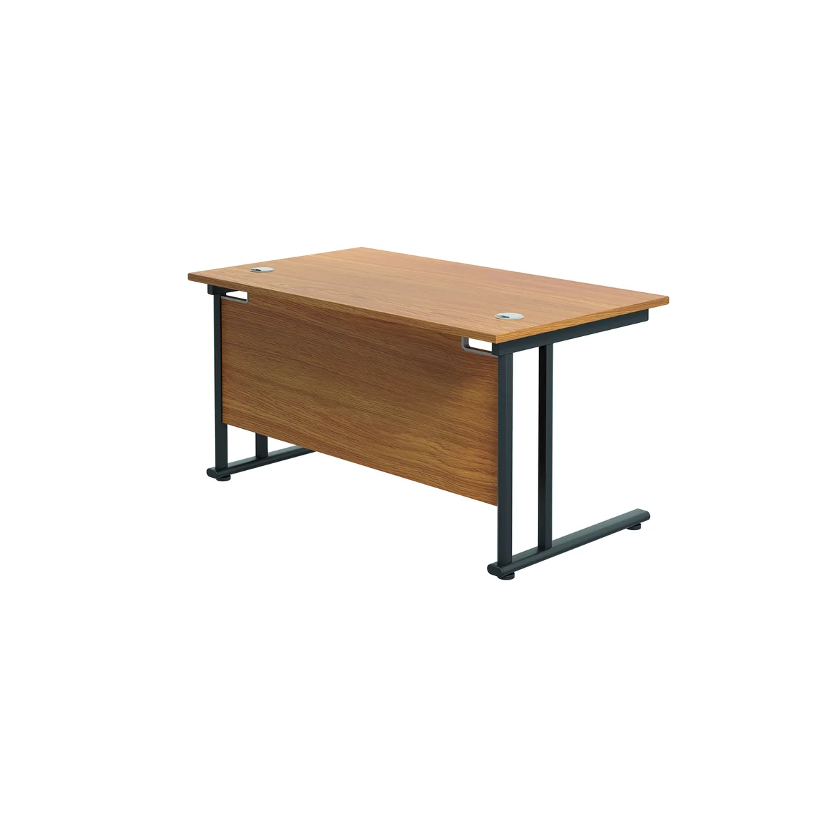 Jemini Rectangular Double Upright Cantilever Desk 1400x800x730mm Nova Oak/Black KF819622 - Image 4