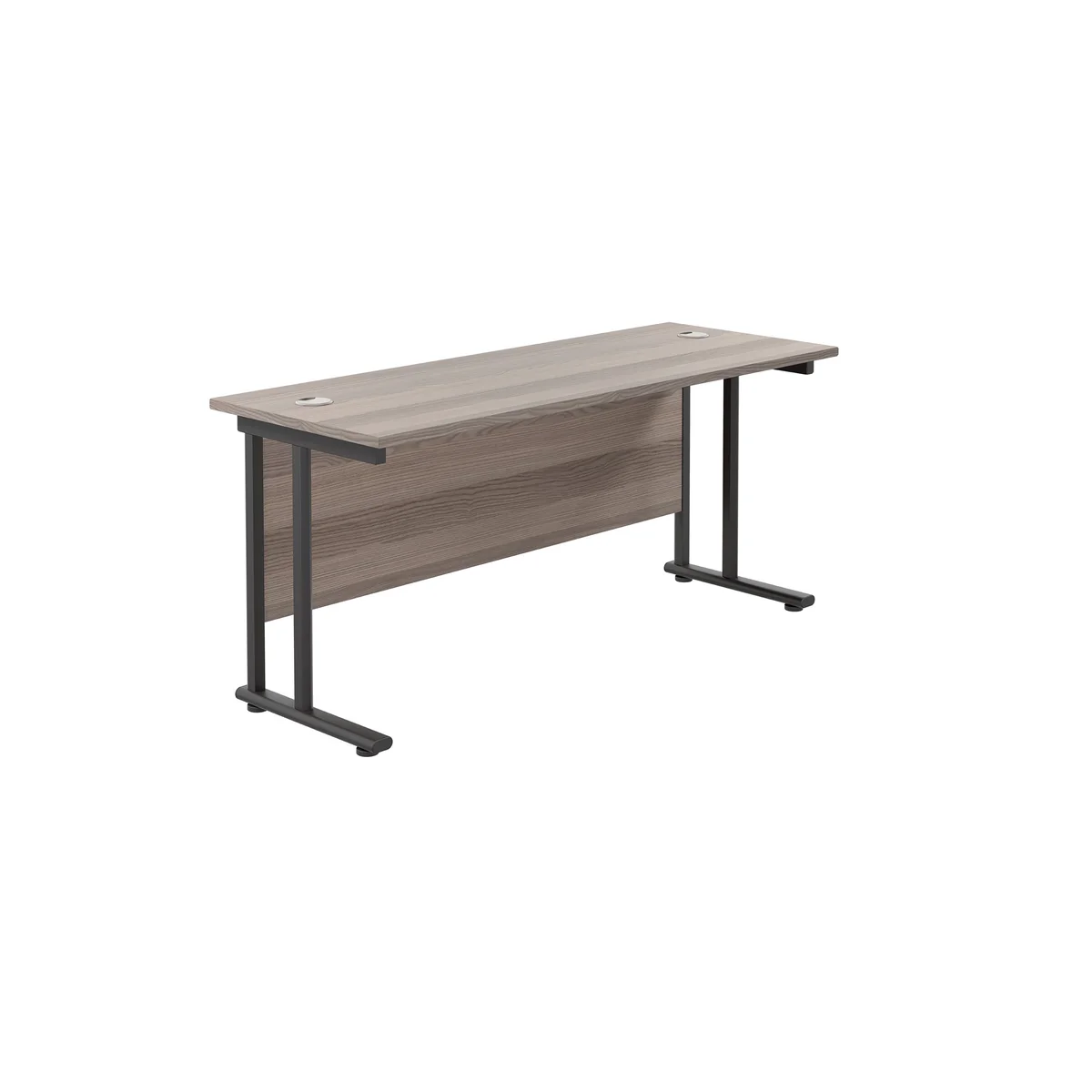 Jemini Rectangular Double Upright Cantilever Desk 1600x600mm Grey Oak/Black KF820093 - Image 1