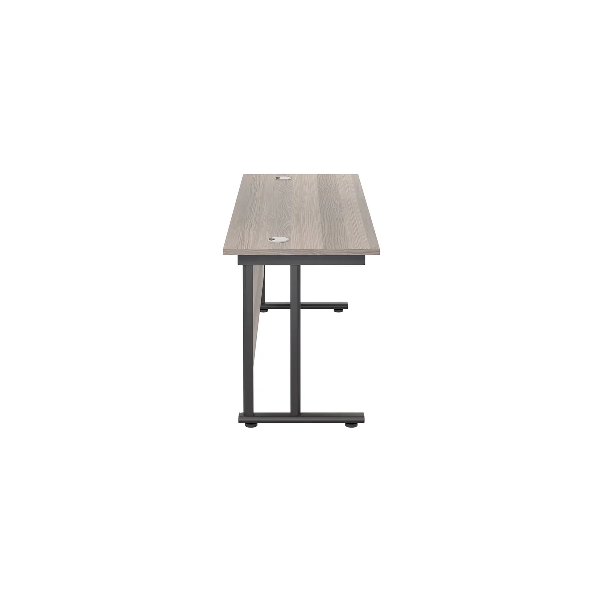 Jemini Rectangular Double Upright Cantilever Desk 1600x600mm Grey Oak/Black KF820093 - Image 2