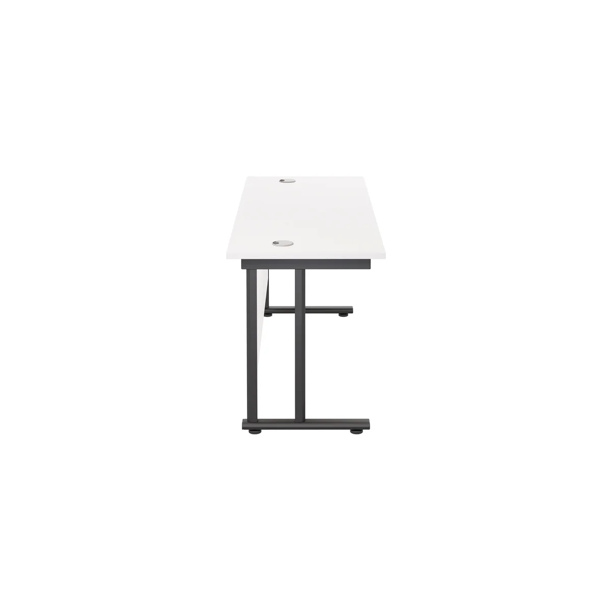 Jemini Rectangular Double Upright Cantilever Desk 1600x600mm White/Black KF820123 - Image 2