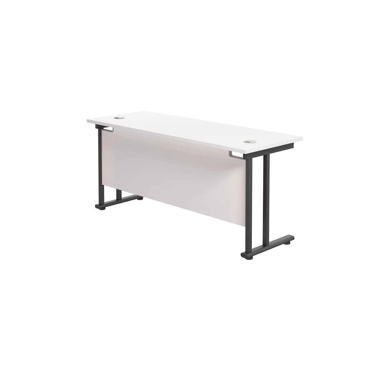 Jemini Rectangular Double Upright Cantilever Desk 1600x600mm White/Black KF820123 - Image 3
