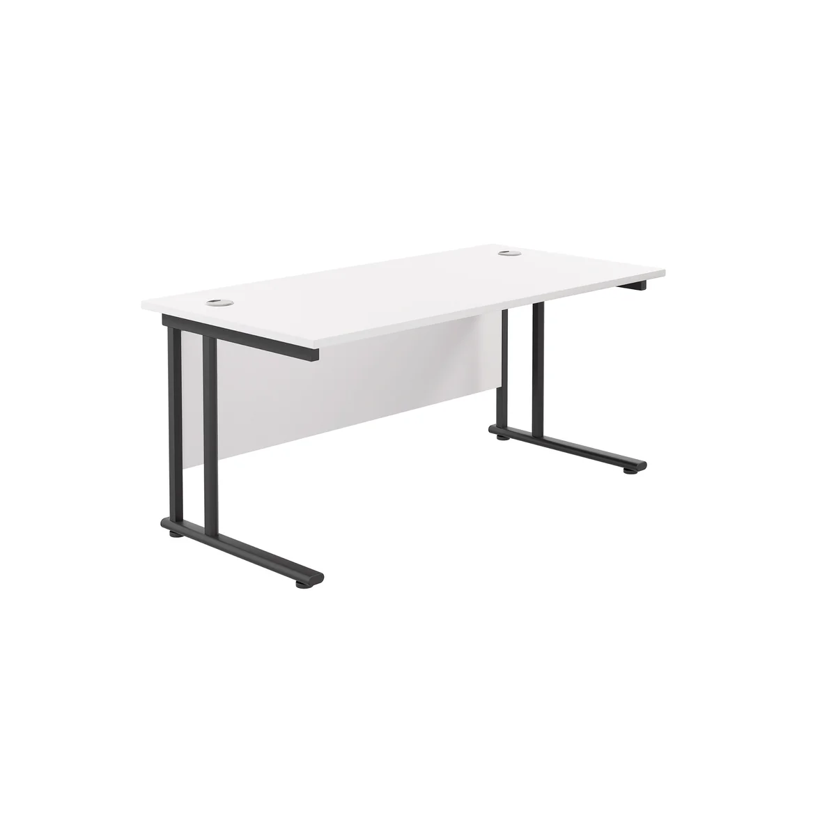 Jemini Rectangular Double Upright Cantilever Desk 1600x800mm White/Black KF820185 - Image 1