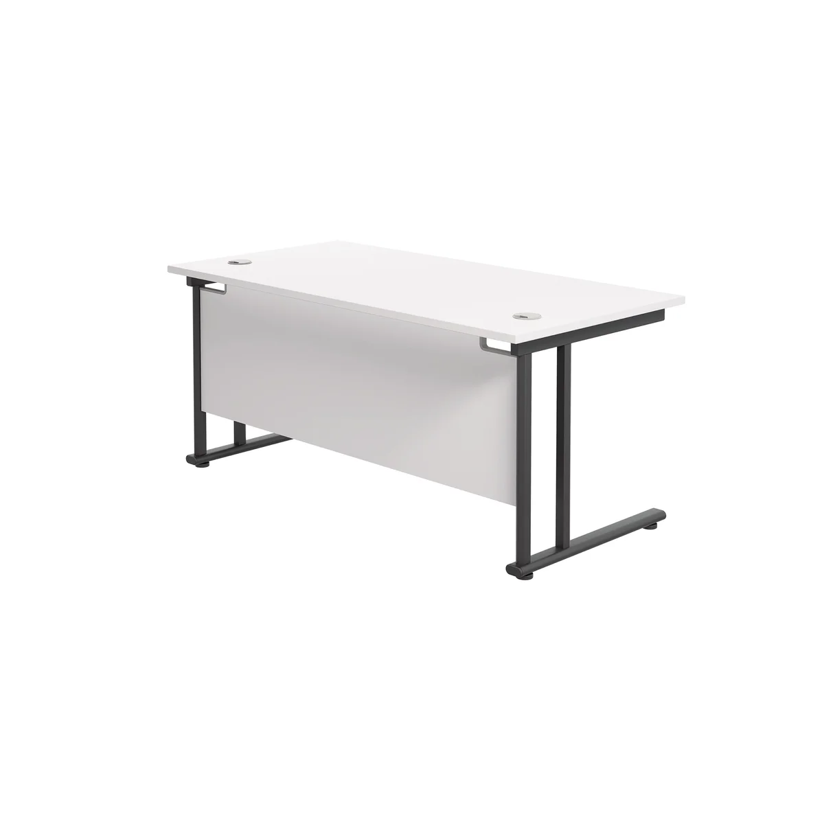 Jemini Rectangular Double Upright Cantilever Desk 1600x800mm White/Black KF820185 - Image 3