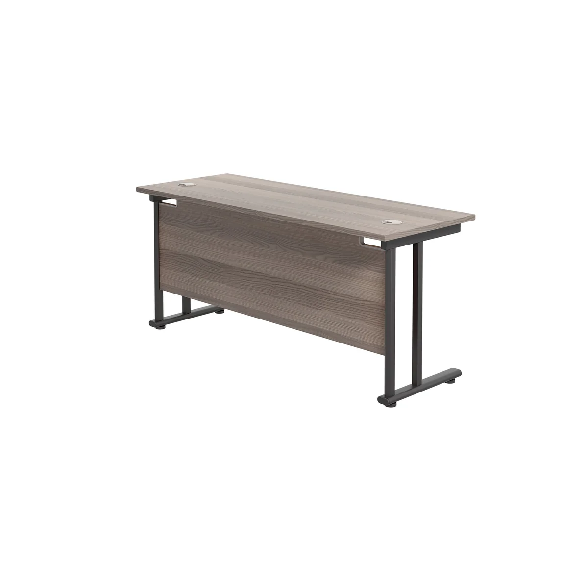 Jemini Rectangular Double Upright Cantilever Desk 1800x600x730mm Grey Oak/Black KF820215 - Image 3