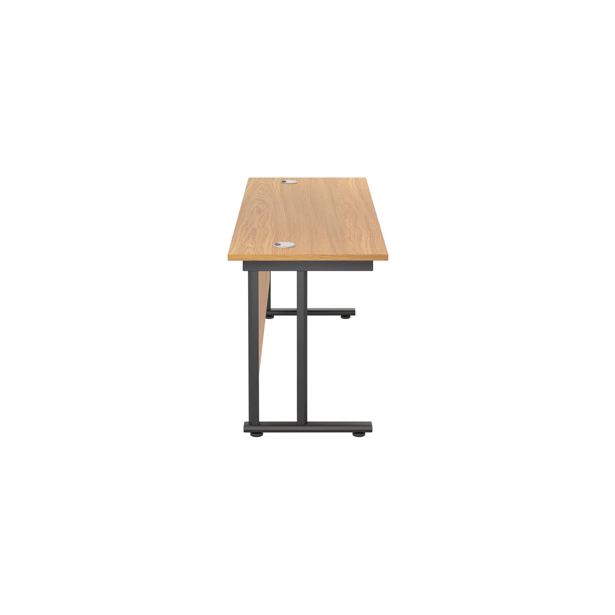 Jemini Rectangular Double Upright Cantilever Desk 1800x600x730mm Nova Oak/Black KF820239 - Image 2