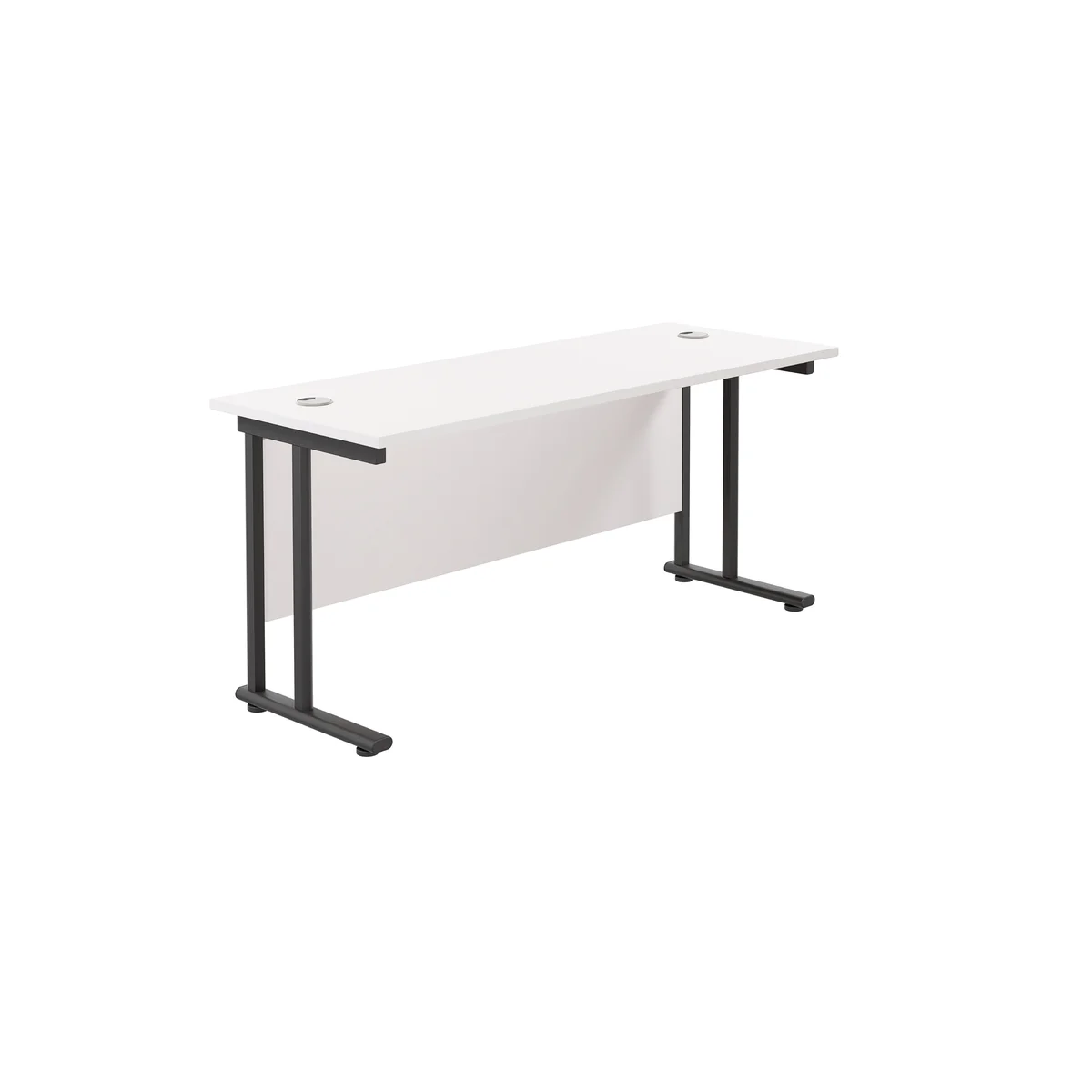 Jemini Rectangular Double Upright Cantilever Desk 1800x600x730mm White/Black KF820246 - Image 1