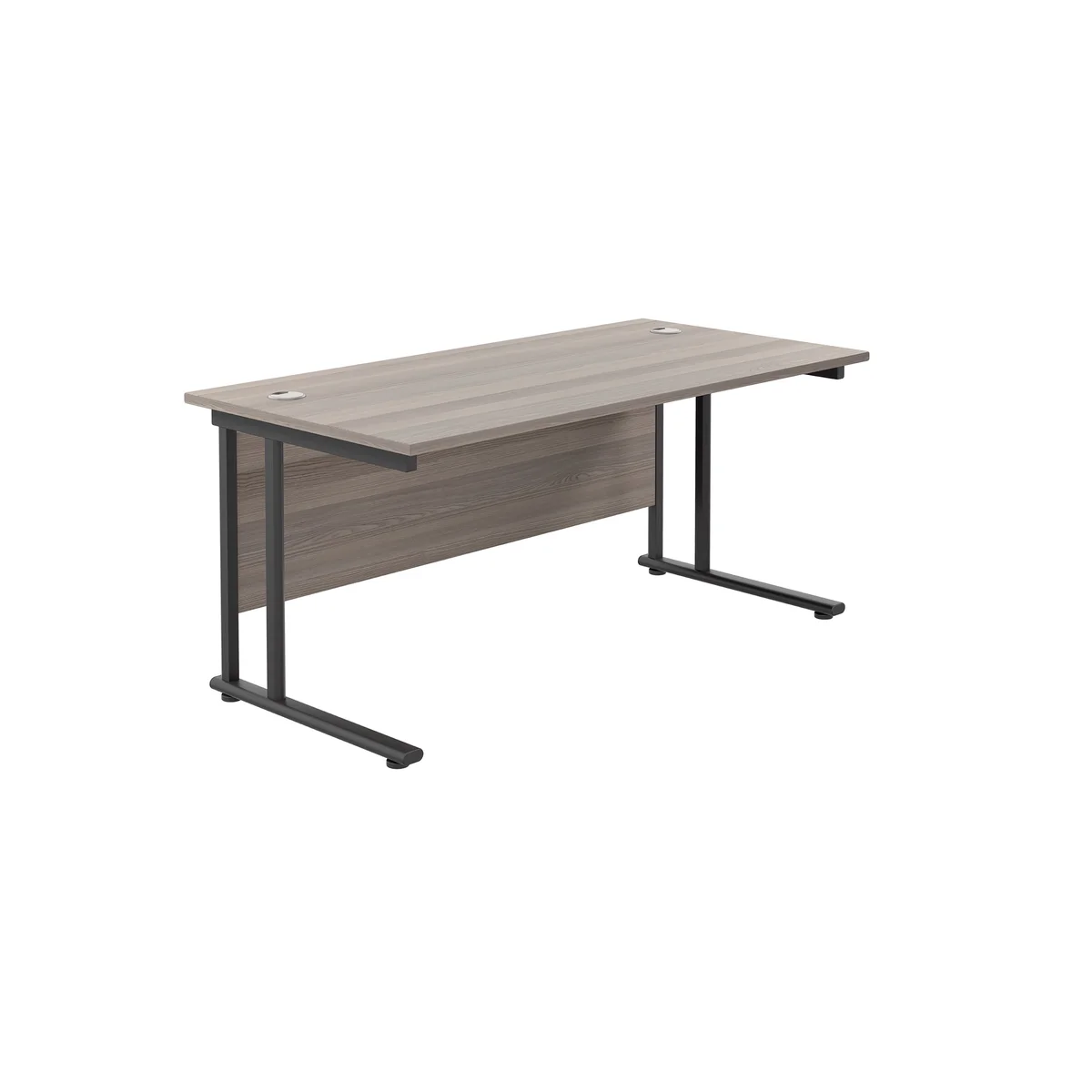 Jemini Rectangular Double Upright Cantilever Desk 1800x800x730mm Grey Oak/Black KF820277 - Image 1