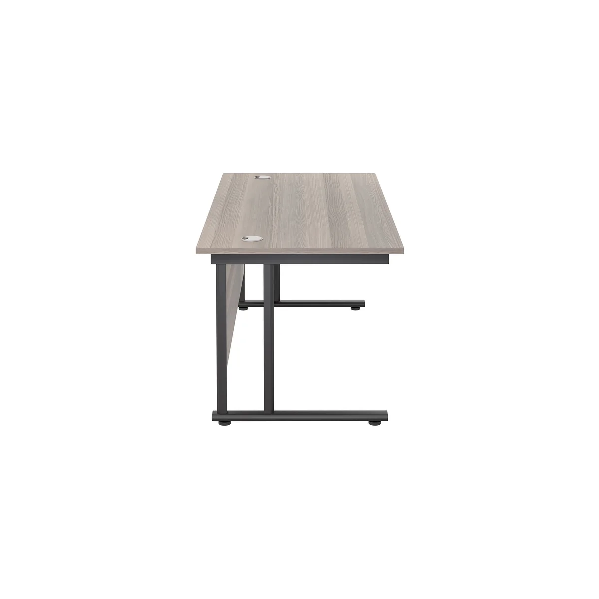 Jemini Rectangular Double Upright Cantilever Desk 1800x800x730mm Grey Oak/Black KF820277 - Image 2