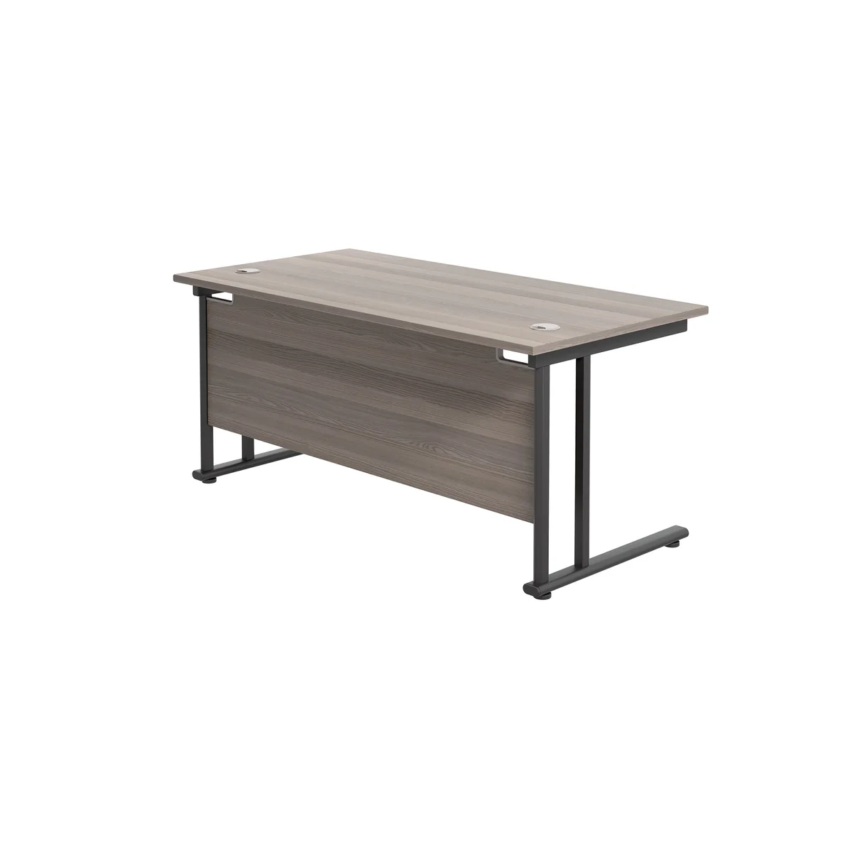 Jemini Rectangular Double Upright Cantilever Desk 1800x800x730mm Grey Oak/Black KF820277 - Image 3