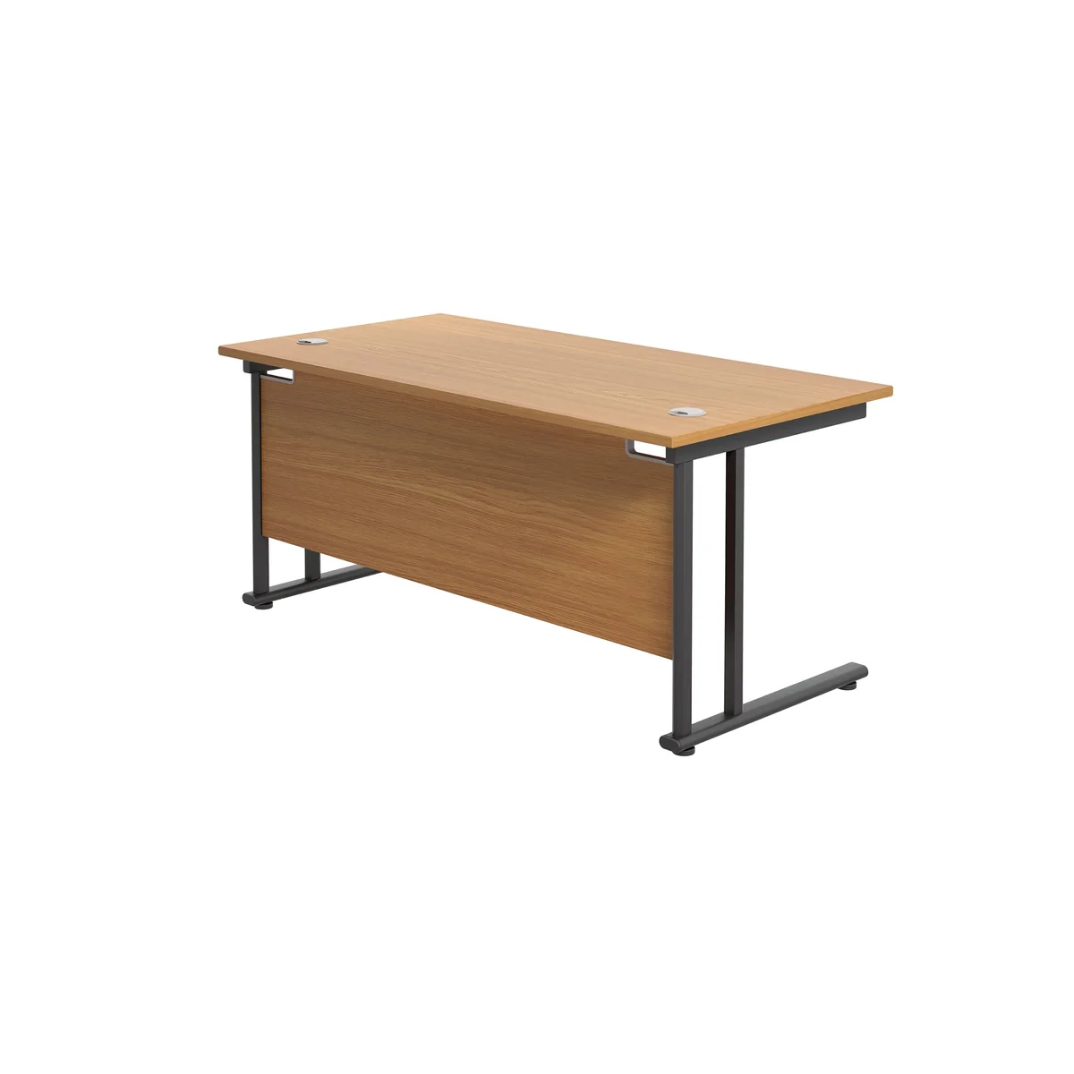 Jemini Rectangular Double Upright Cantilever Desk 1800x800x730mm Nova Oak/Black KF820291 - Image 3