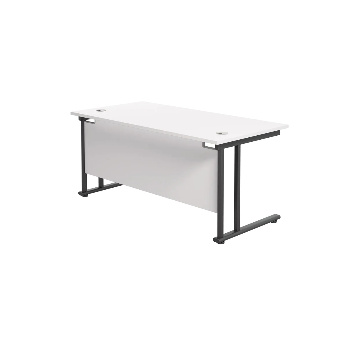 Jemini Rectangular Double Upright Cantilever Desk 1800x800x730mm White/Black KF820307 - Image 3