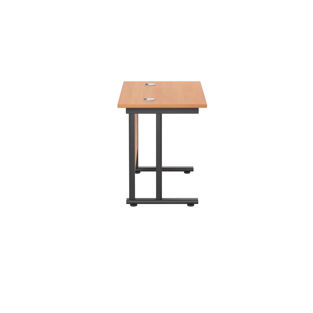 Jemini Rectangular Double Upright Cantilever Desk 800x600x730mm Beech/Black KF820314 - Image 2