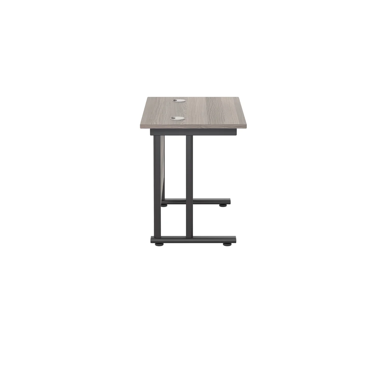 Jemini Rectangular Double Upright Cantilever Desk 800x600x730mm Grey Oak/Black KF820338 - Image 2