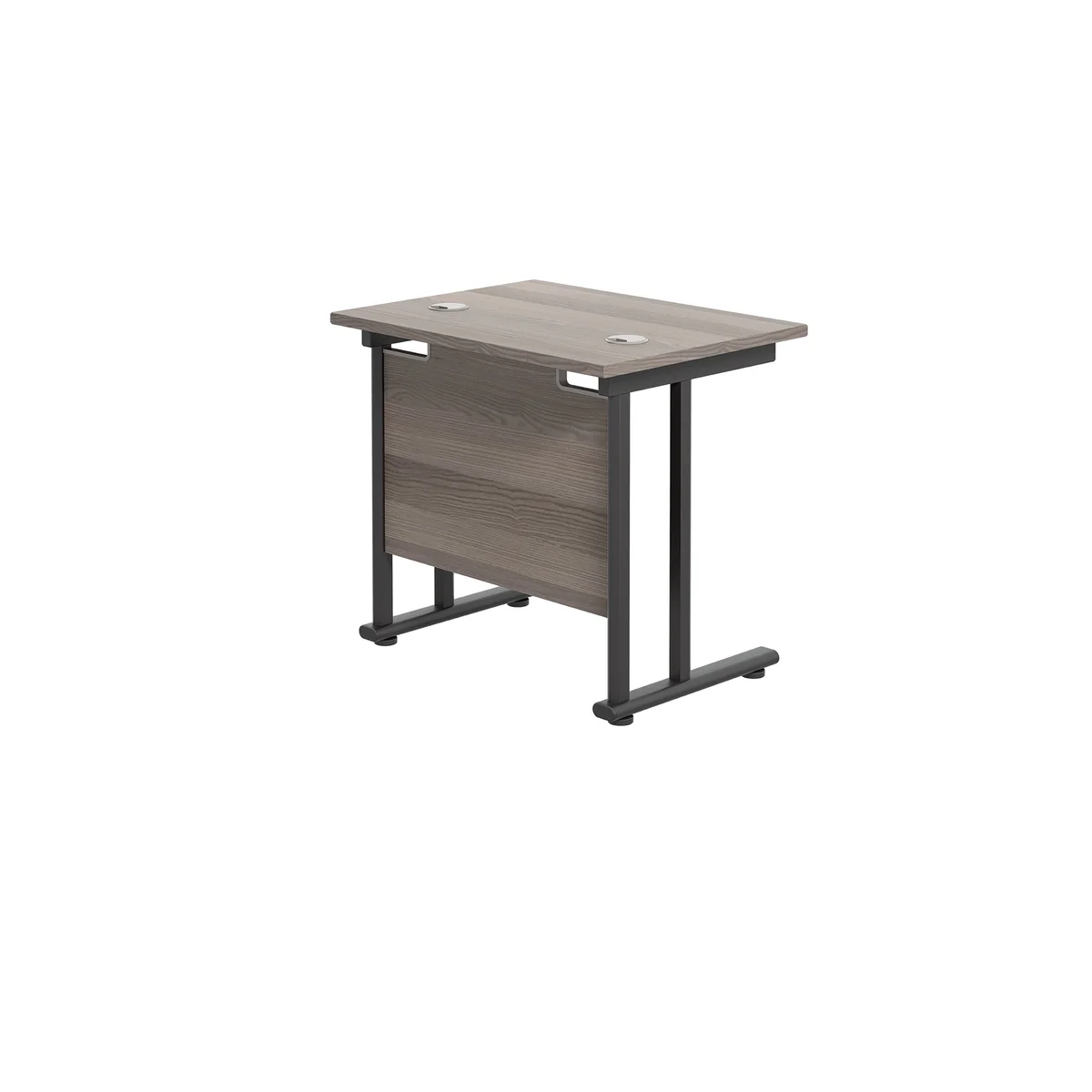 Jemini Rectangular Double Upright Cantilever Desk 800x600x730mm Grey Oak/Black KF820338 - Image 3