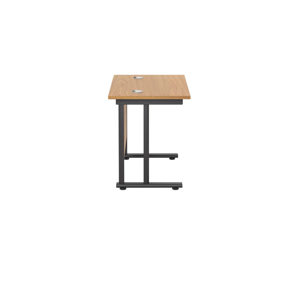 Jemini Rectangular Double Upright Cantilever Desk 800x600x730mm Nova Oak/Black KF820352 - Image 2