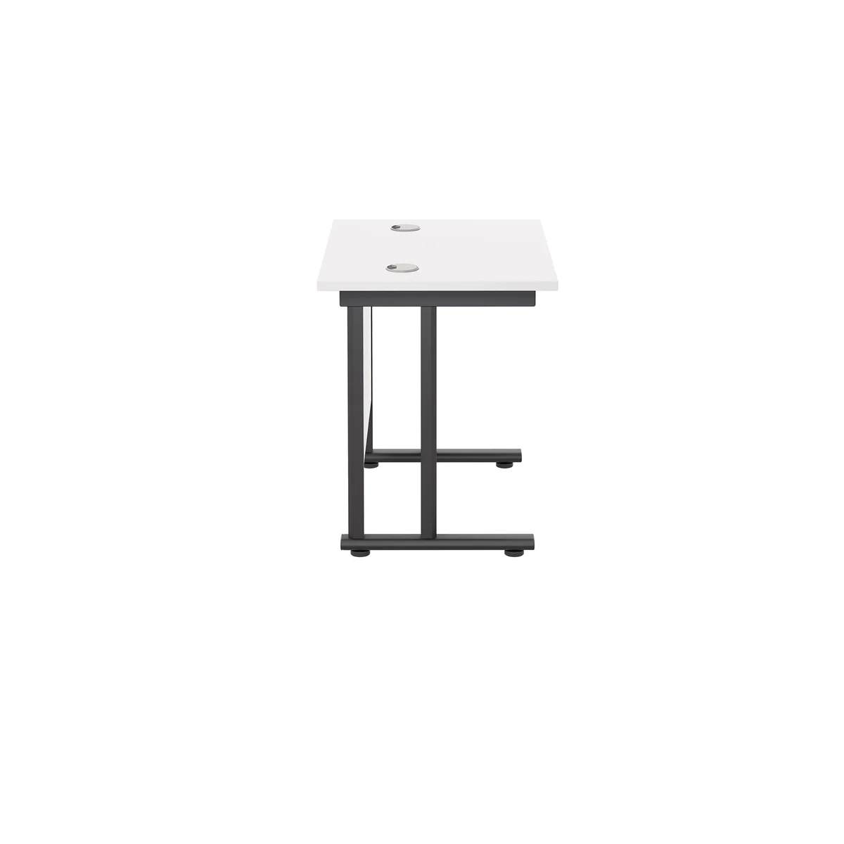 Jemini Rectangular Double Upright Cantilever Desk 800x600x730mm White/Black KF820369 - Image 2