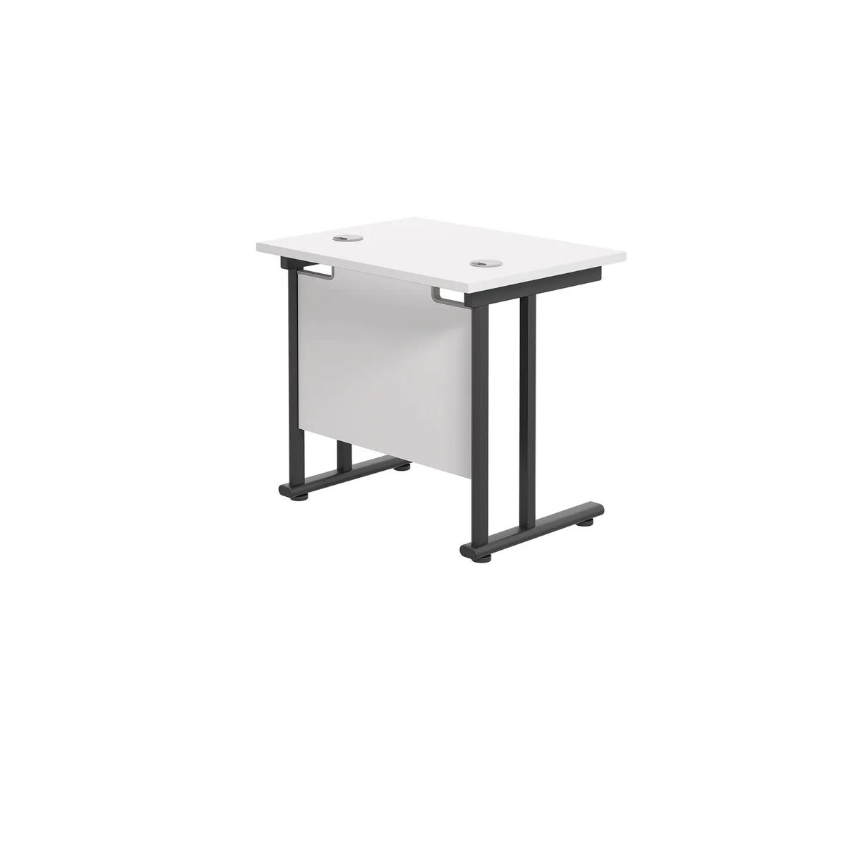 Jemini Rectangular Double Upright Cantilever Desk 800x600x730mm White/Black KF820369 - Image 3