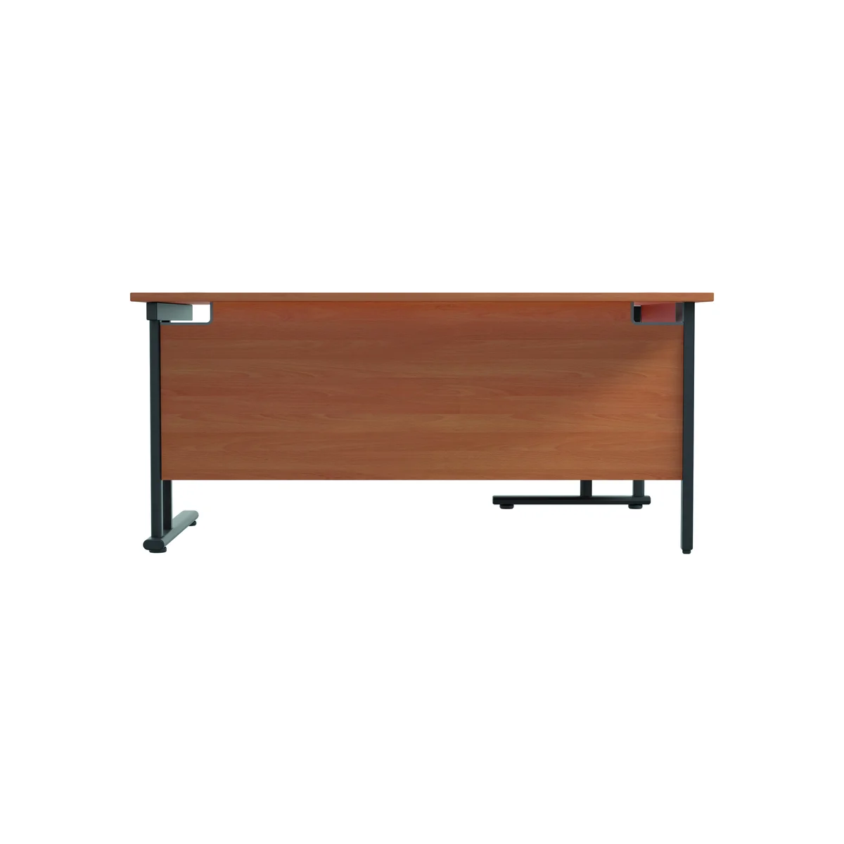 Jemini Radial Left Hand Double Upright Cantilever Desk 1600x1200x730mm Beech/Black KF820376 - Image 4