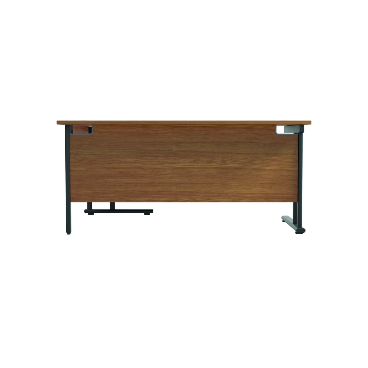 Jemini Radial Right Hand Double Upright Cantilever Desk 1600x1200x730mm Nova Oak/Black KF820475 - Image 4