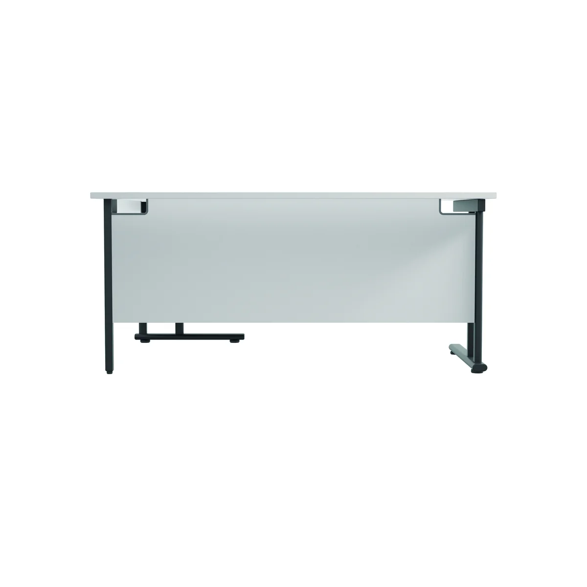 Jemini Radial Right Hand Double Upright Cantilever Desk 1600x1200x730mm White/Black KF820482 - Image 4