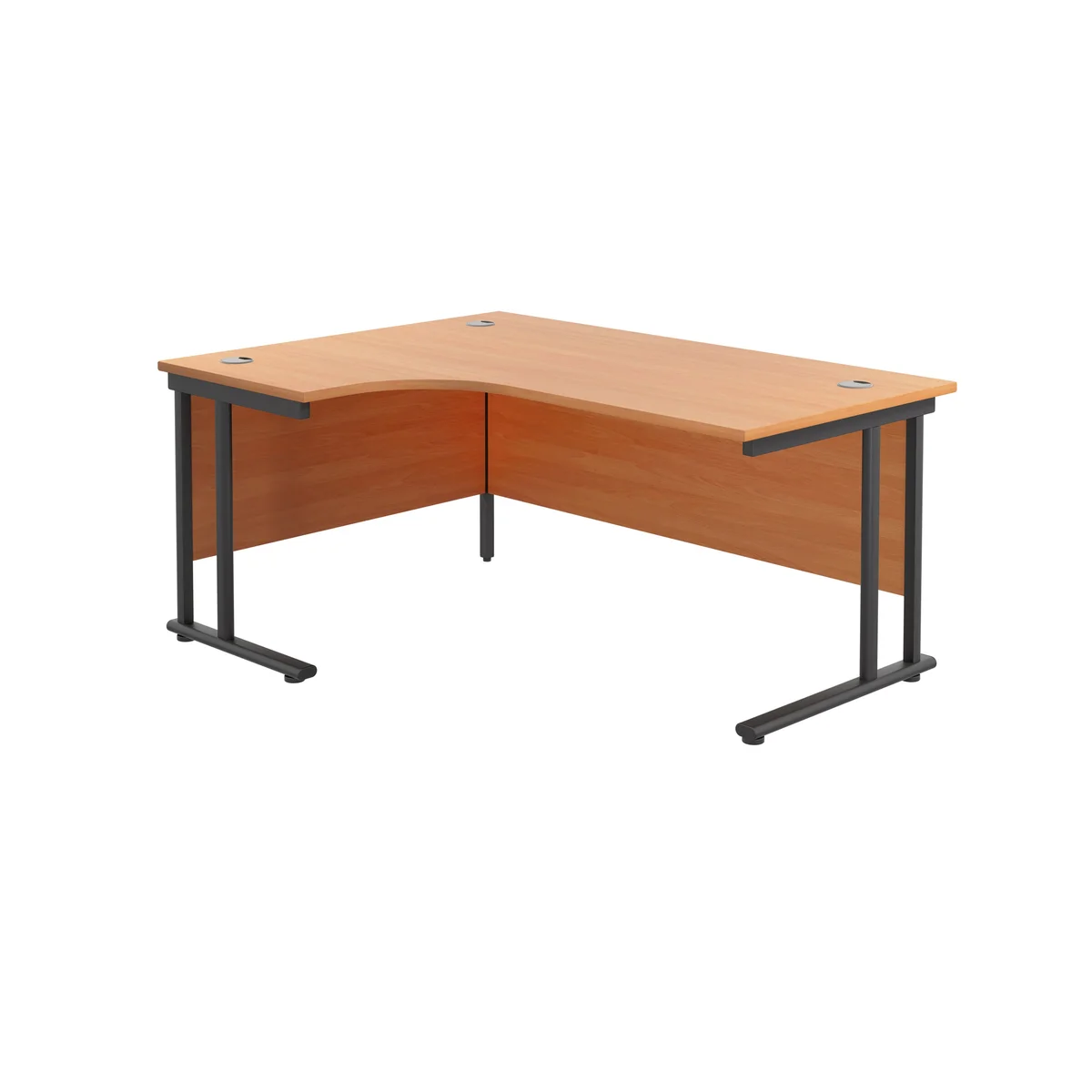 Jemini Radial Left Hand Double Upright Cantilever Desk 1800x1200x730mm Beech/Black KF820499 - Image 1