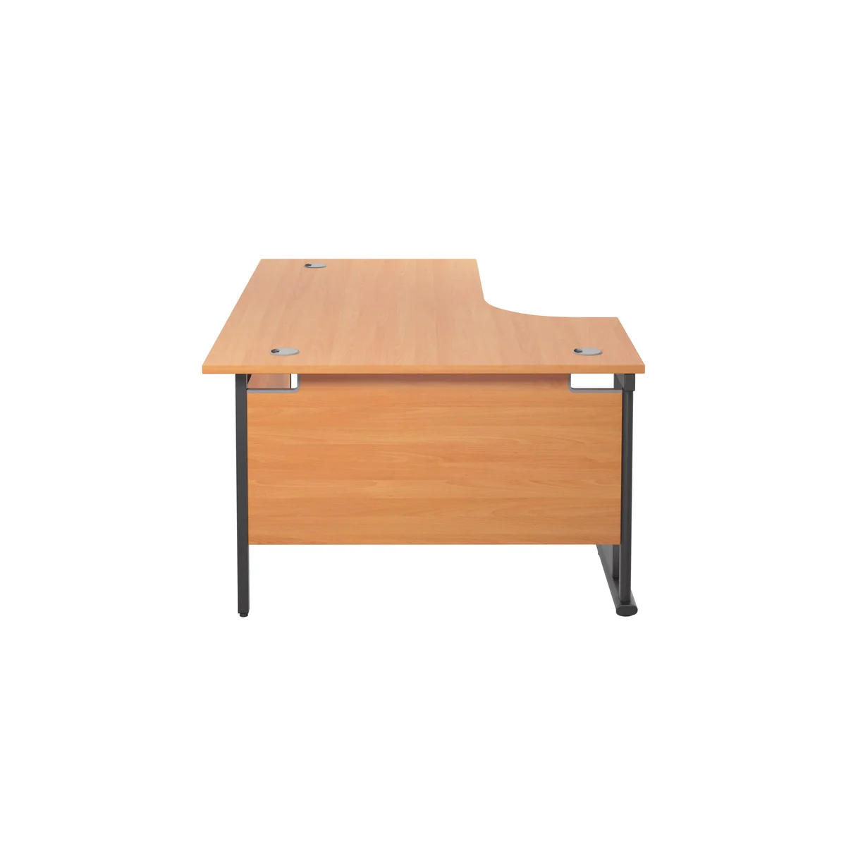 Jemini Radial Left Hand Double Upright Cantilever Desk 1800x1200x730mm Beech/Black KF820499 - Image 2