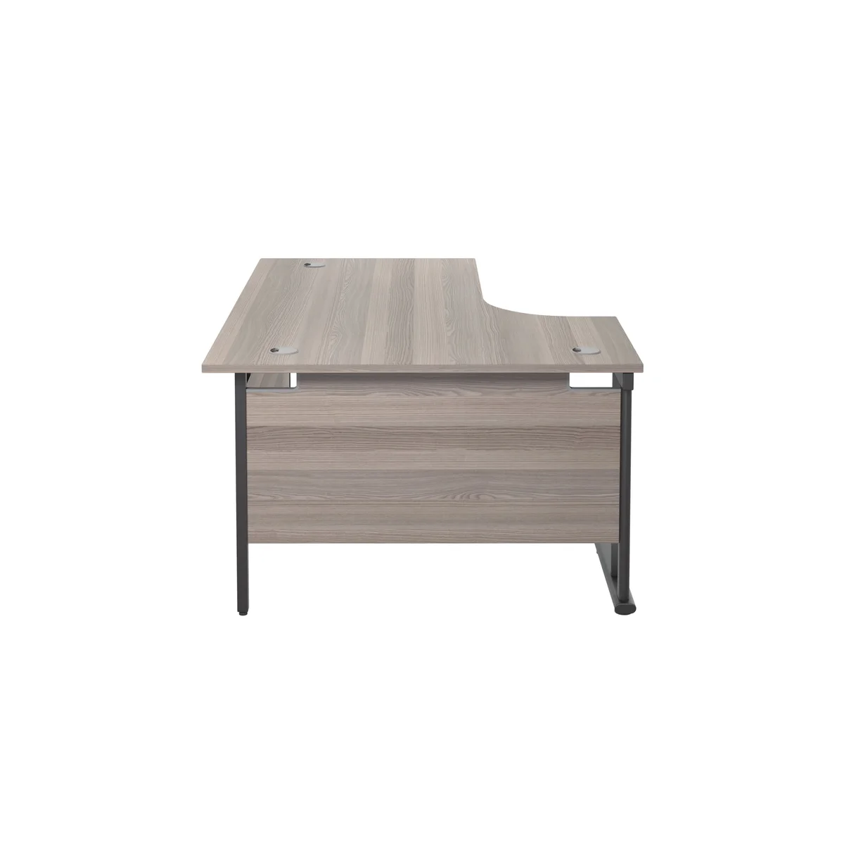 Jemini Radial Left Hand Double Upright Cantilever Desk 1800x1200x730mm Grey Oak/Black KF820512 - Image 2