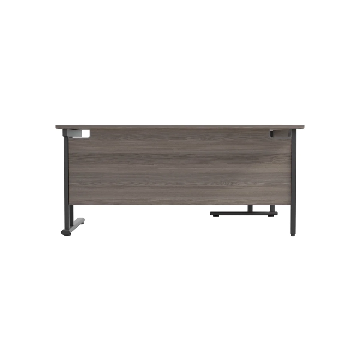 Jemini Radial Left Hand Double Upright Cantilever Desk 1800x1200x730mm Grey Oak/Black KF820512 - Image 3