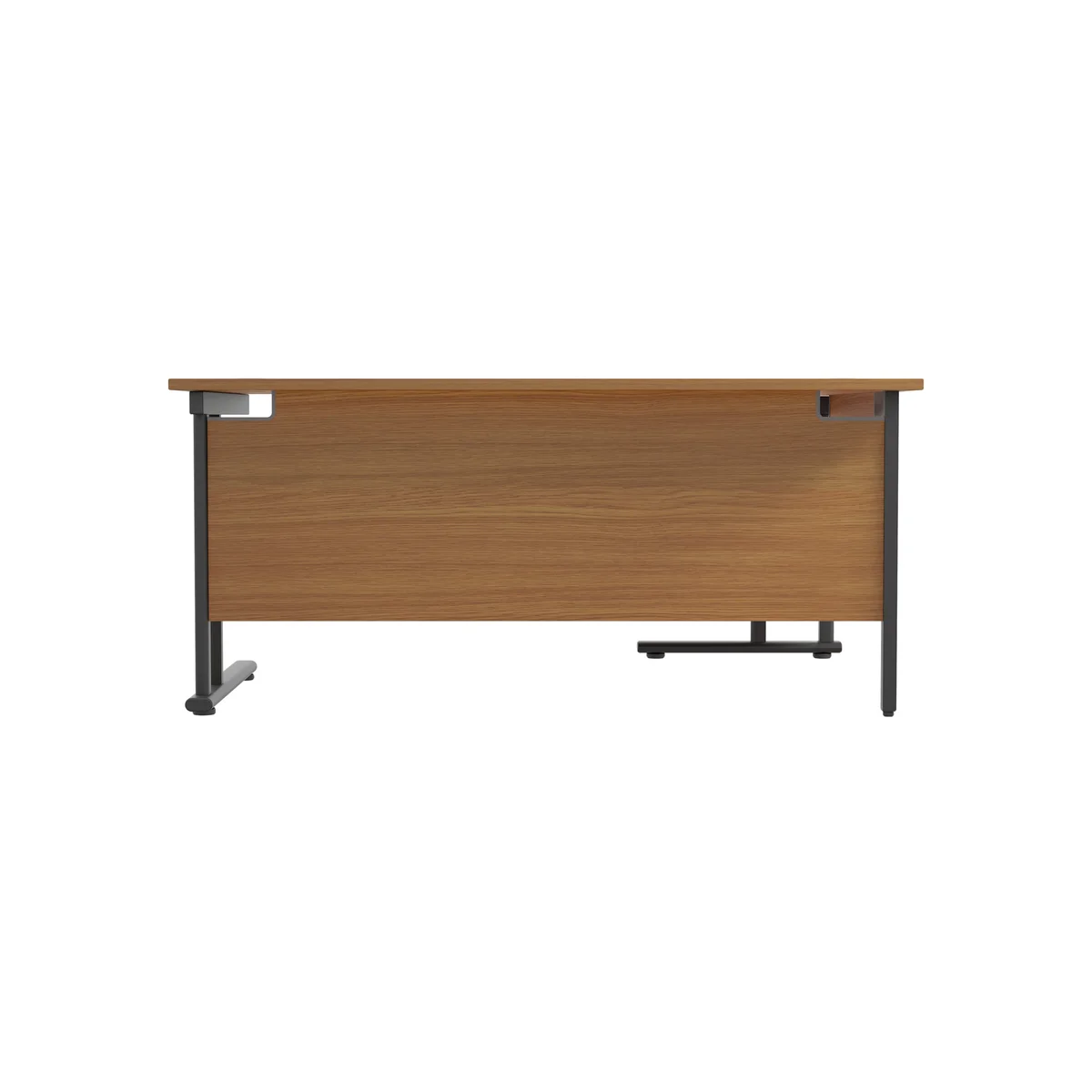 Jemini Radial Left Hand Double Upright Cantilever Desk 1800x1200x730mm Nova Oak/Black KF820536 - Image 3