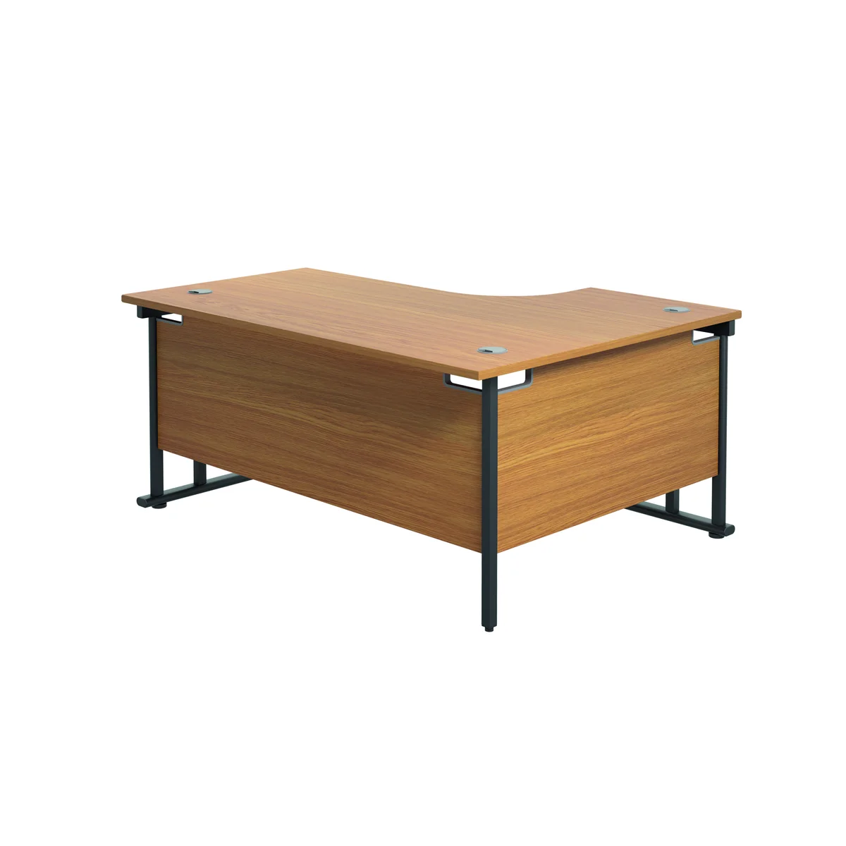 Jemini Radial Left Hand Double Upright Cantilever Desk 1800x1200x730mm Nova Oak/Black KF820536 - Image 4