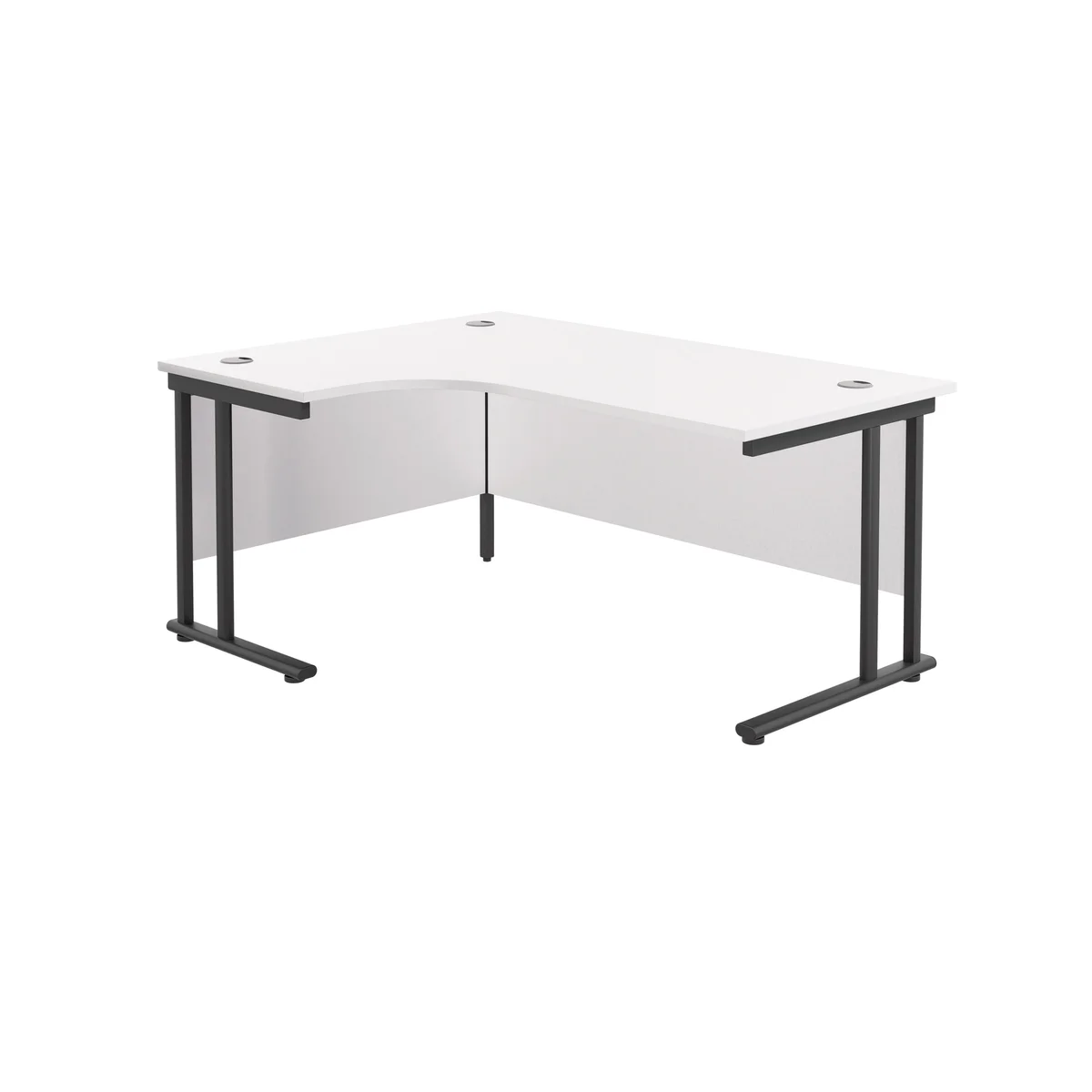 Jemini Radial Left Hand Double Upright Cantilever Desk 1800x1200x730mm White/Black KF820543 - Image 1
