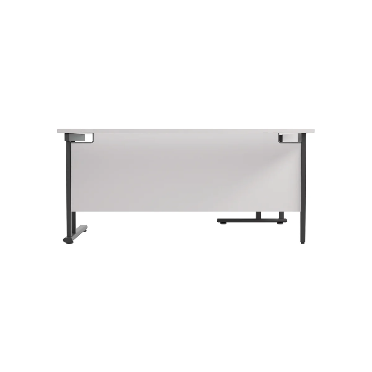Jemini Radial Left Hand Double Upright Cantilever Desk 1800x1200x730mm White/Black KF820543 - Image 3