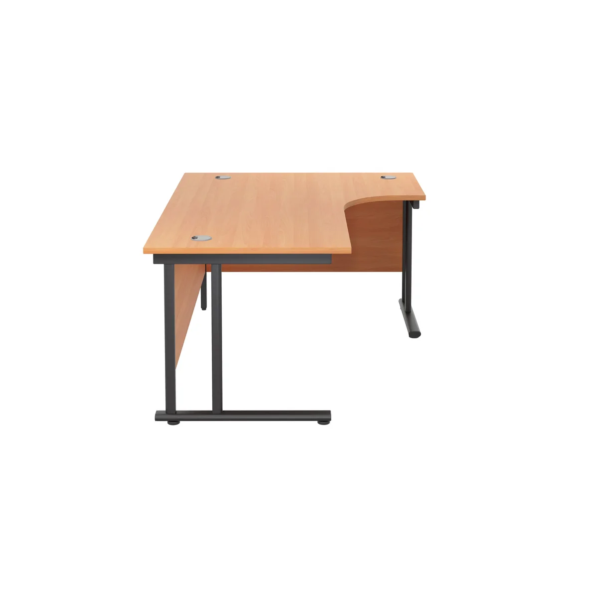 Jemini Radial Right Hand Double Upright Cantilever Desk 1800x1200x730mm Beech/Black KF820550 - Image 2
