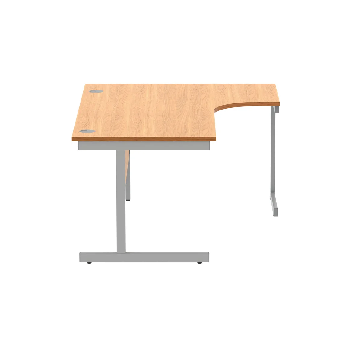 Polaris Right Hand Radial SU Cantilever Desk 1600x1200x730mm Norwegian Beech/Silver KF821390 - Image 2