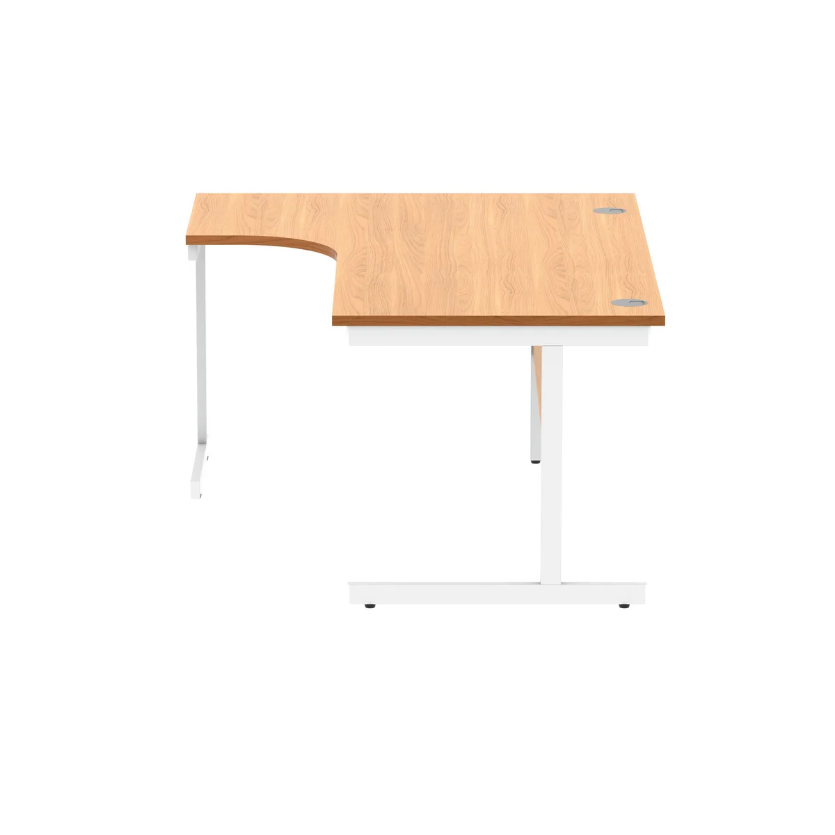 Polaris Left Hand Radial SU Cantilever Desk 1600x1200x730mm Norwegian Beech/White KF821400 - Image 2