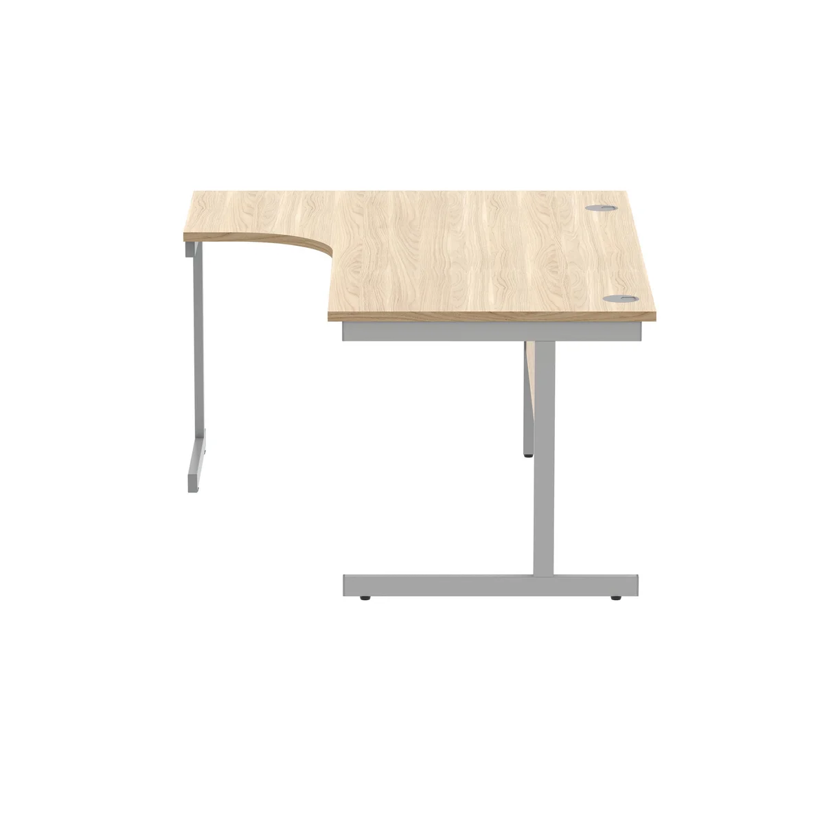 Polaris Left Hand Radial Single Upright Cantilever Desk 1600x1200x730mm Canadian Oak/Silver KF821420 - Image 2