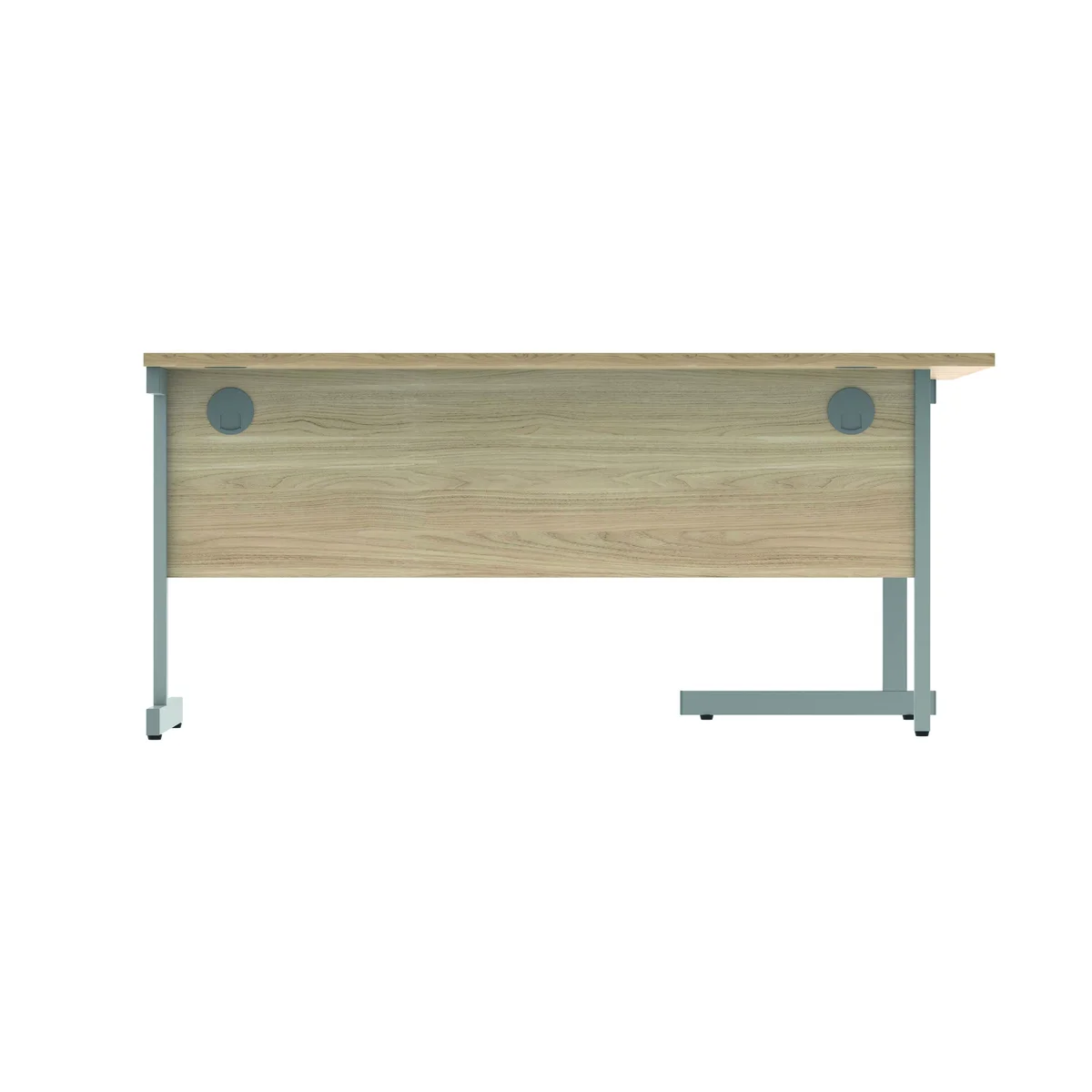 Polaris Left Hand Radial Single Upright Cantilever Desk 1600x1200x730mm Canadian Oak/Silver KF821420 - Image 4