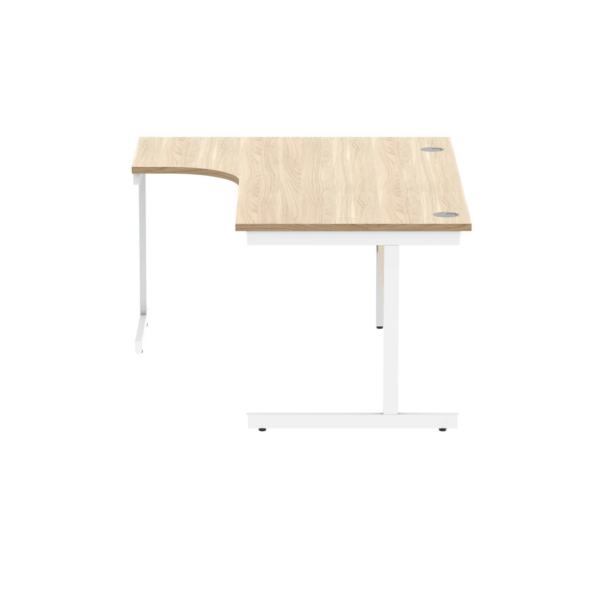 Polaris Left Hand Radial Single Upright Cantilever Desk 1600x1200x730mm Canadian Oak/White KF821440 - Image 2