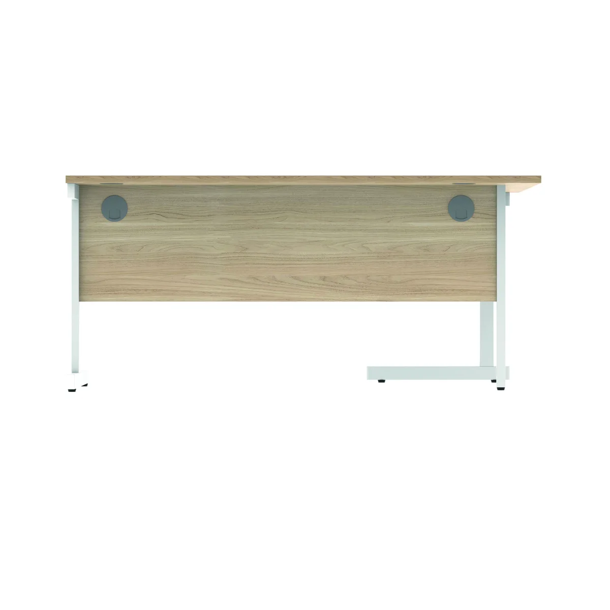 Polaris Left Hand Radial Single Upright Cantilever Desk 1600x1200x730mm Canadian Oak/White KF821440 - Image 4