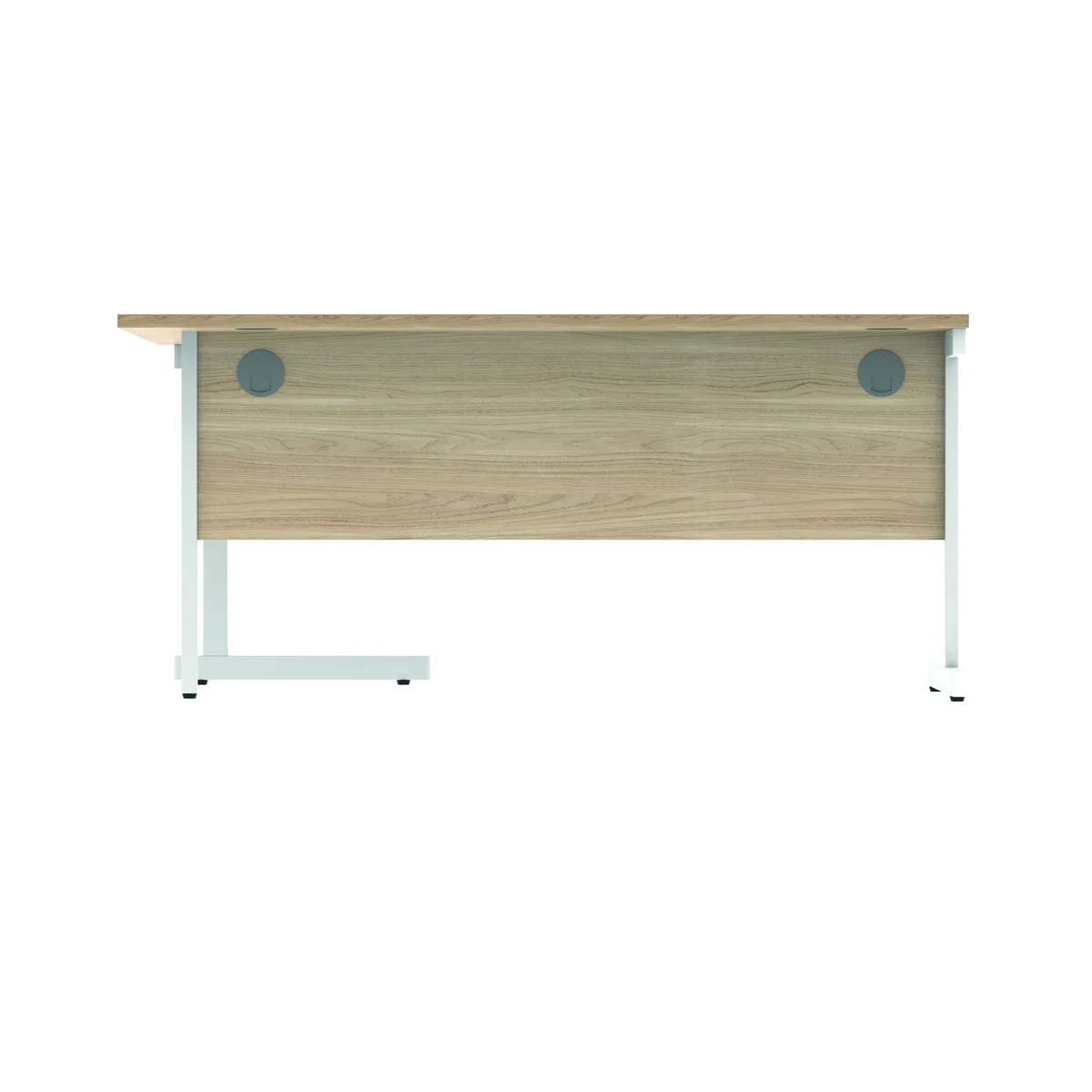 Polaris Right Hand Radial Single Upright Cantilever Desk 1600x1200x730mm Canadian Oak/White KF821450 - Image 4