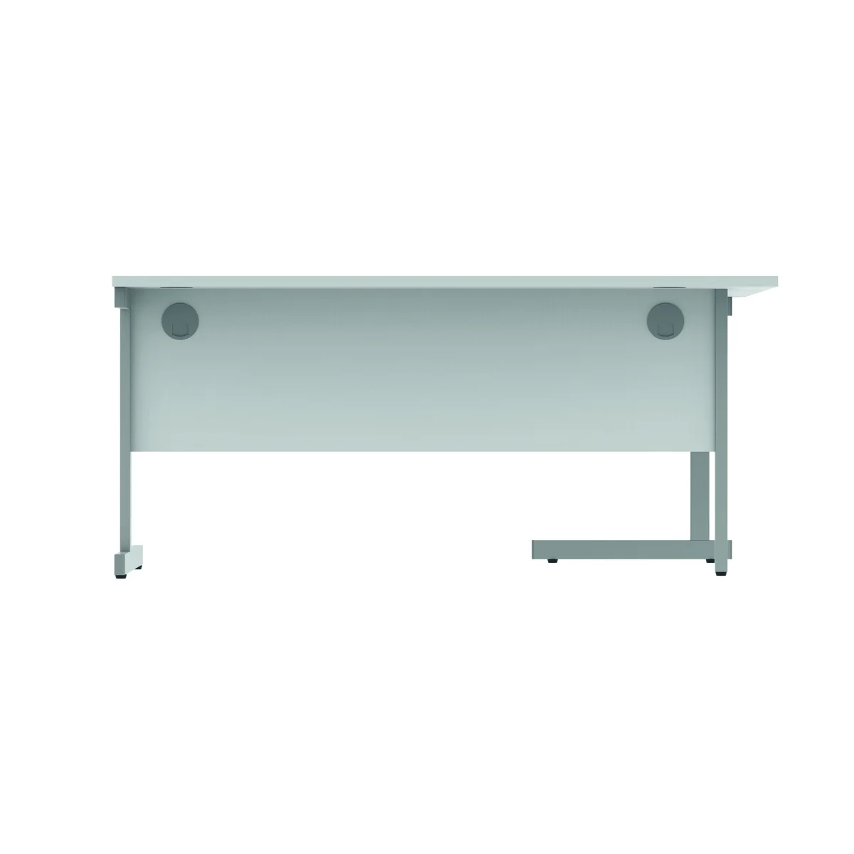 Polaris Left Hand Radial Single Upright Cantilever Desk 1600x1200x730mm Arctic White/Silver KF821460 - Image 4