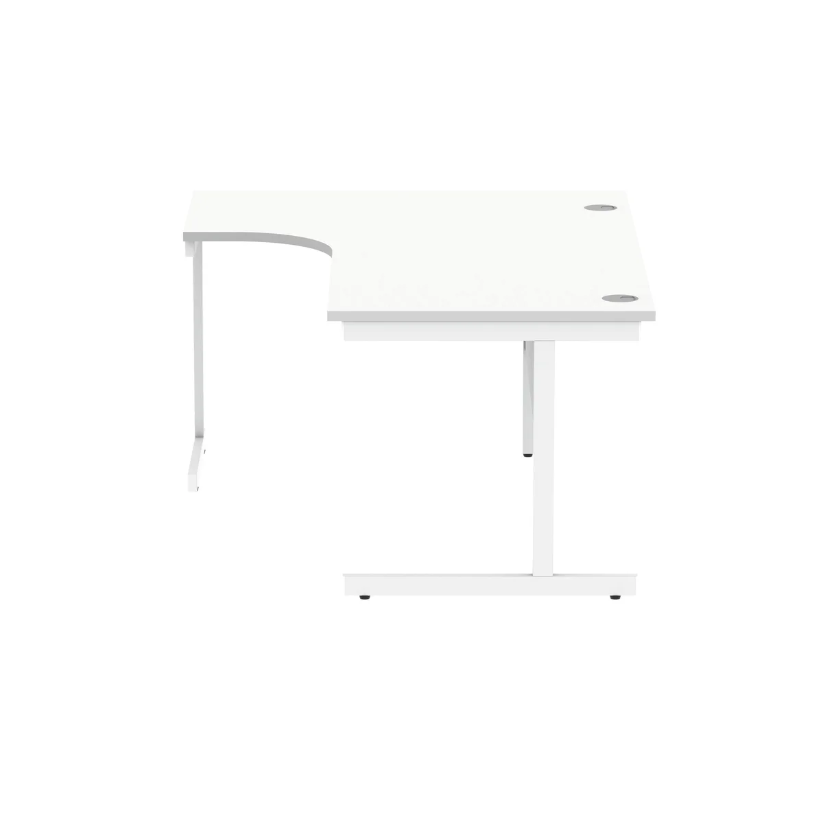 Polaris Left Hand Radial Single Upright Cantilever Desk 1600x1200x730mm Arctic White/White KF821480 - Image 2