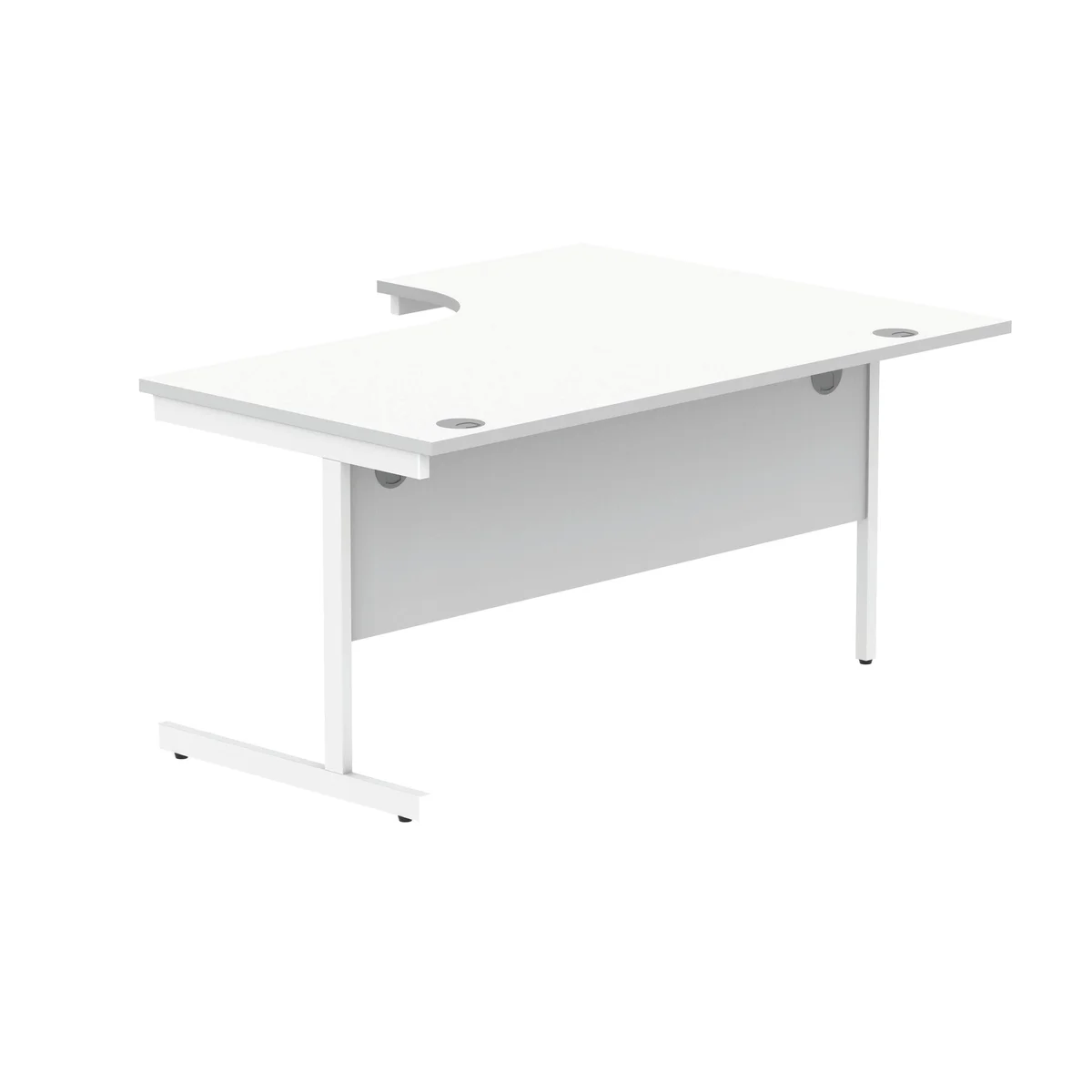 Polaris Left Hand Radial Single Upright Cantilever Desk 1600x1200x730mm Arctic White/White KF821480 - Image 3